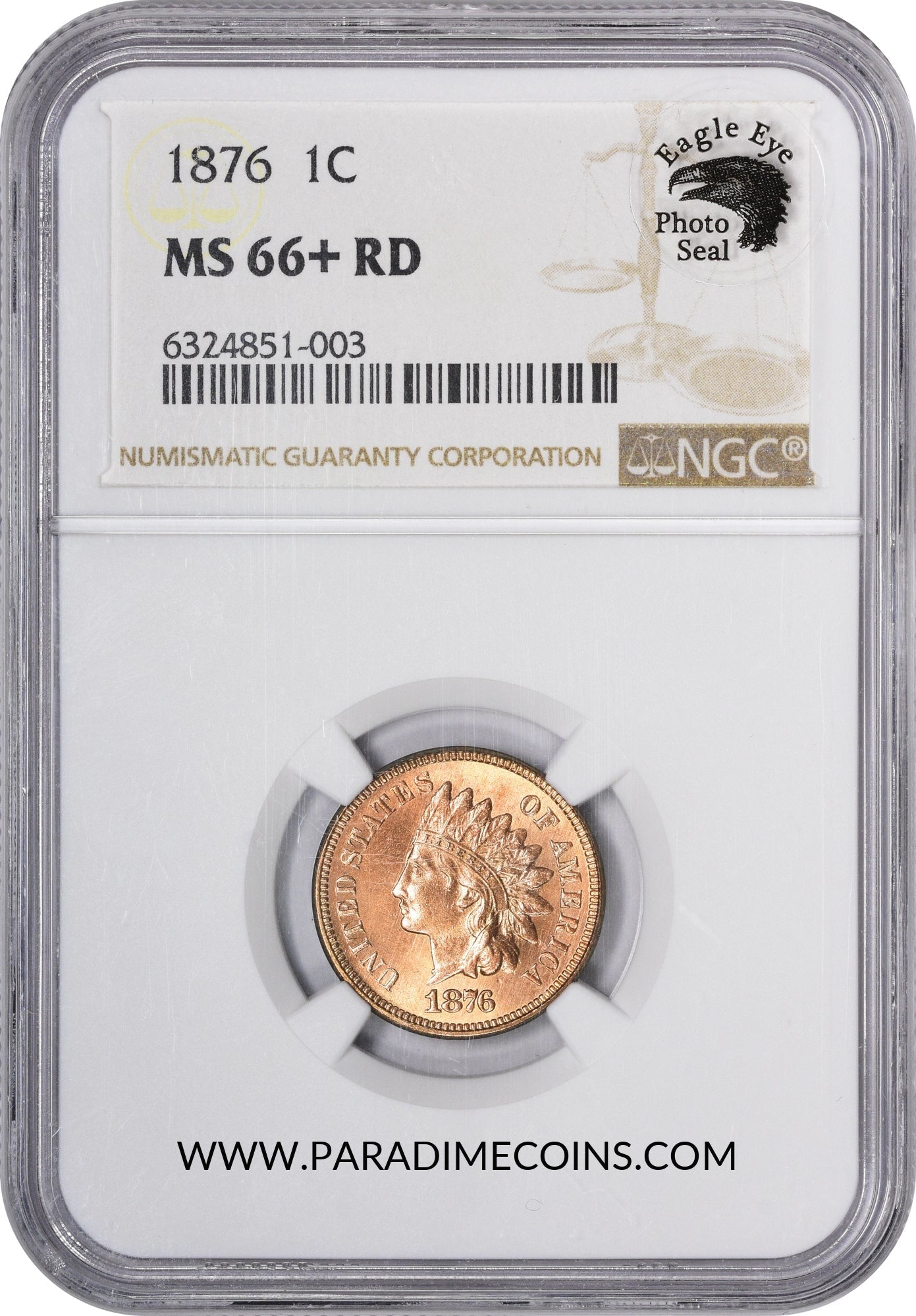 1876 1C MS66+ RD NGC EEPS - Paradime Coins | PCGS NGC CACG CAC Rare US Numismatic Coins For Sale