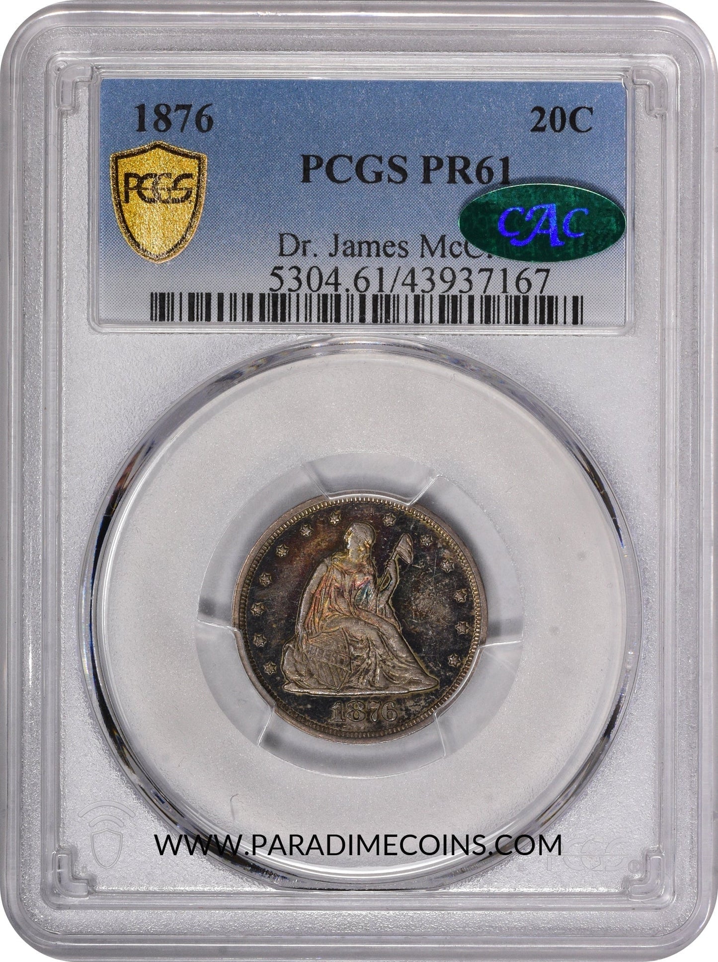 1876 20C PR61 PCGS CAC - Paradime Coins | PCGS NGC CACG CAC Rare US Numismatic Coins For Sale