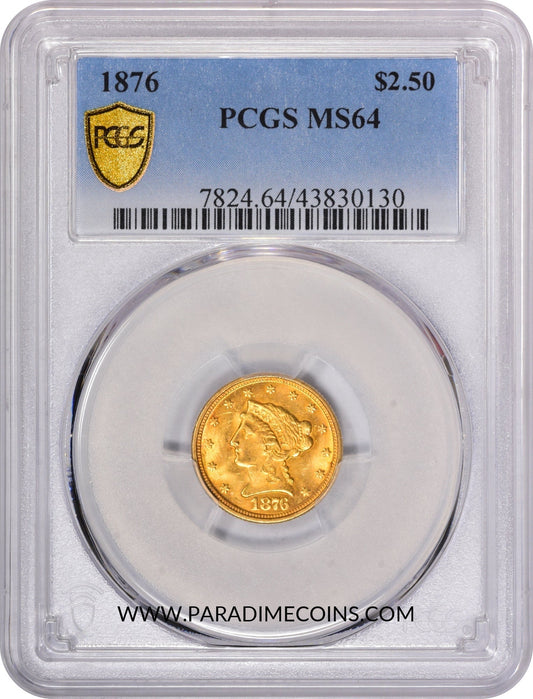 1876 $2.5 MS64 PCGS - Paradime Coins | PCGS NGC CACG CAC Rare US Numismatic Coins For Sale