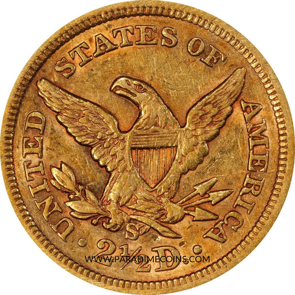 1876-S $2.5 AU50 PCGS CAC - Paradime Coins | PCGS NGC CACG CAC Rare US Numismatic Coins For Sale