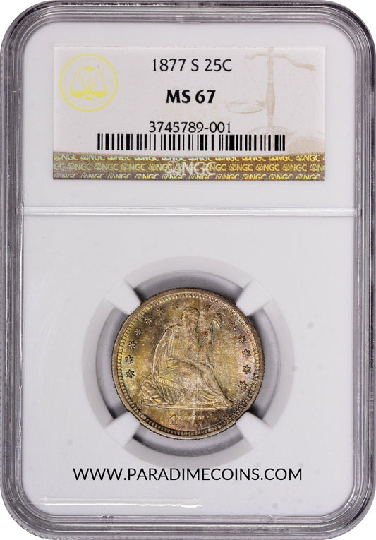 1877-S 25C MS67 NGC - Paradime Coins | PCGS NGC CACG CAC Rare US Numismatic Coins For Sale