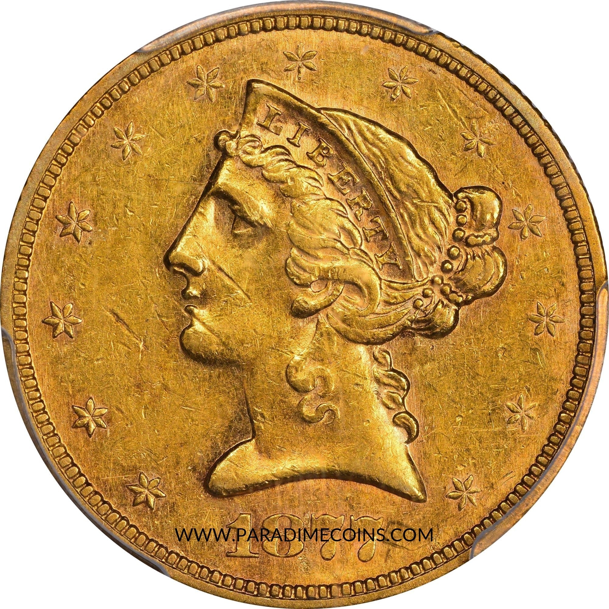 1877-S $5 AU55 PCGS - Paradime Coins | PCGS NGC CACG CAC Rare US Numismatic Coins For Sale