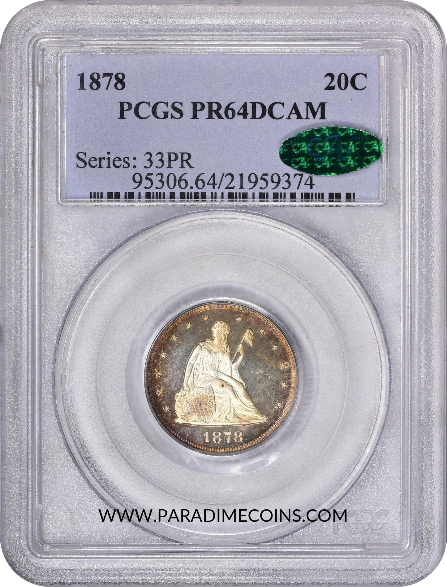 1878 20C PR64 DCAM PCGS CAC - Paradime Coins | PCGS NGC CACG CAC Rare US Numismatic Coins For Sale