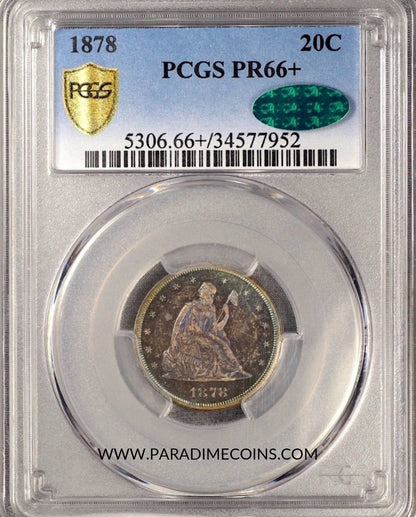 1878 20C PR66+ PCGS CAC - Paradime Coins | PCGS NGC CACG CAC Rare US Numismatic Coins For Sale