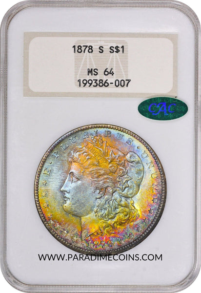 1878-S $1 MS64 OH NGC CAC - Paradime Coins | PCGS NGC CACG CAC Rare US Numismatic Coins For Sale