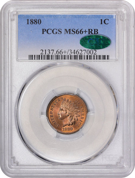 1880 1C MS66+ RB PCGS CAC - Paradime Coins US Coins For Sale