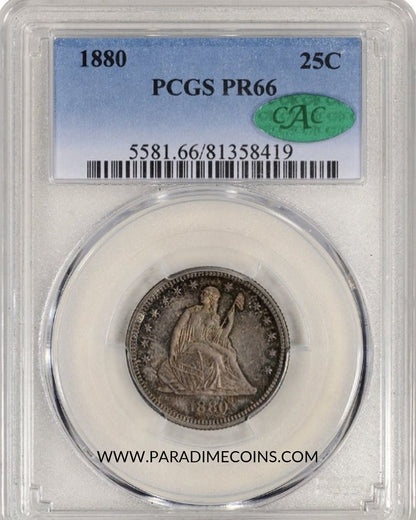 1880 25C PR66 PCGS CAC - Paradime Coins | PCGS NGC CACG CAC Rare US Numismatic Coins For Sale