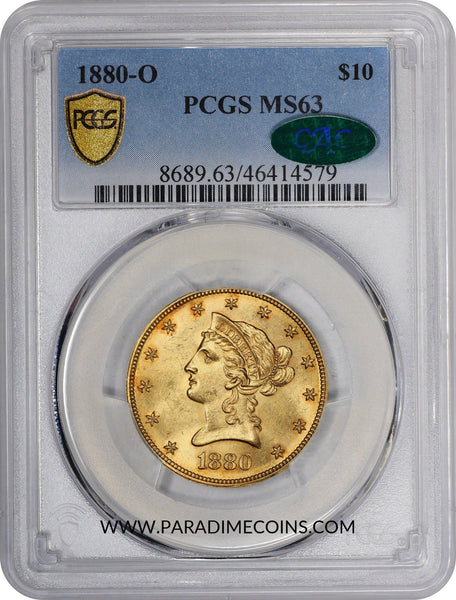 1880-O $10 MS63 PCGS CAC - Paradime Coins | PCGS NGC CACG CAC Rare US Numismatic Coins For Sale