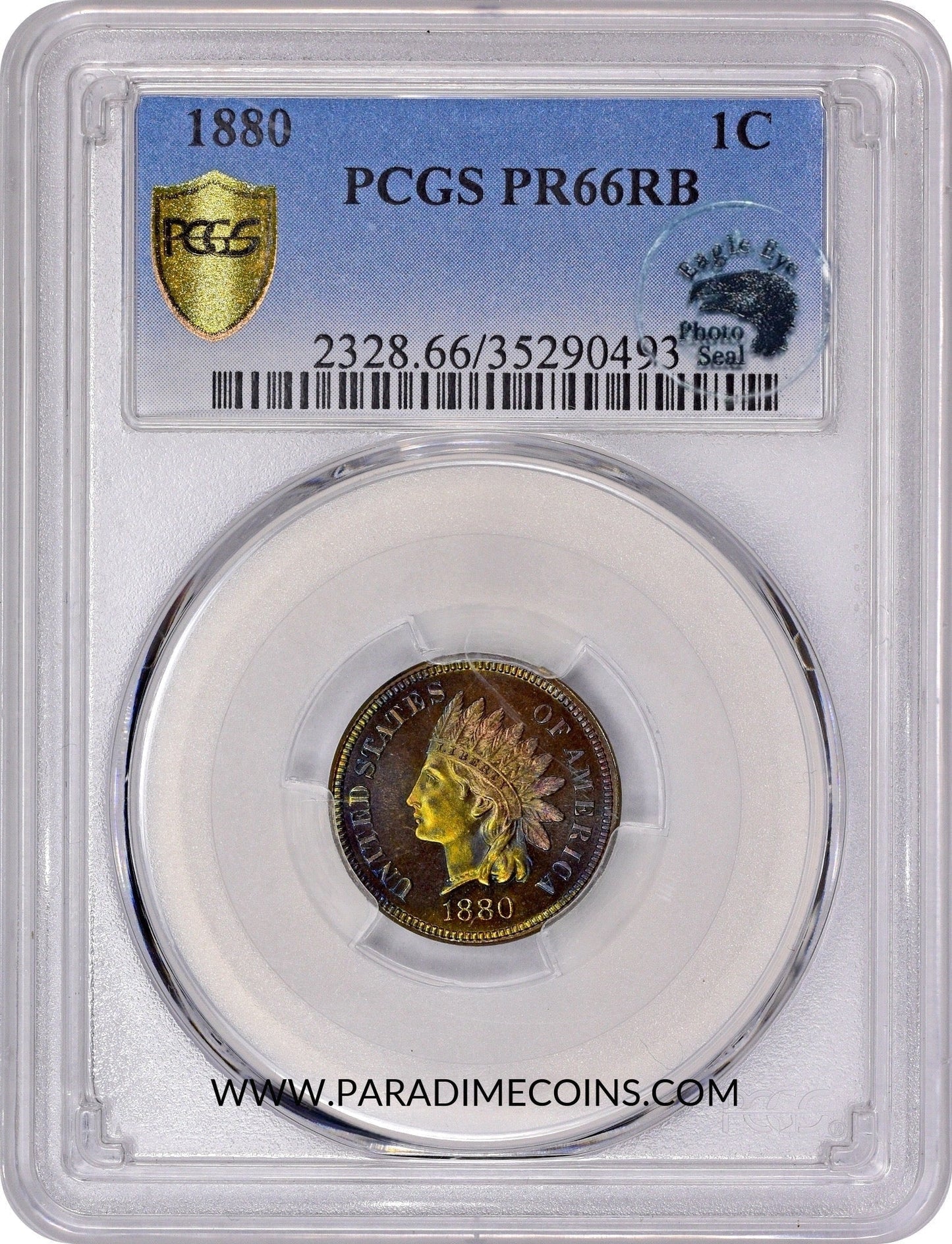1880 1C PR66 RB PCGS EEPS - Paradime Coins | PCGS NGC CACG CAC Rare US Numismatic Coins For Sale