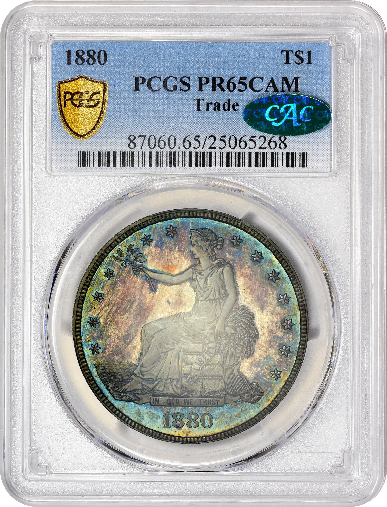 1880 T$1 PR65 CAM PCGS CAC - Paradime Coins | PCGS NGC CACG CAC Rare US Numismatic Coins For Sale