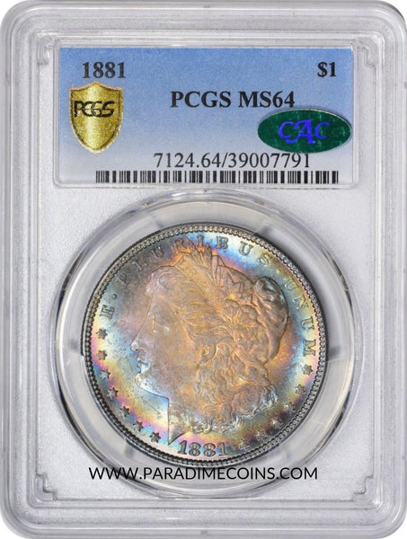 1881 $1 MS64 PCGS CAC - Paradime Coins US Coins For Sale