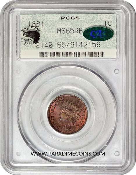 1881 1C MS65 RB DOILY OGH PCGS CAC EEPS - Paradime Coins US Coins For Sale