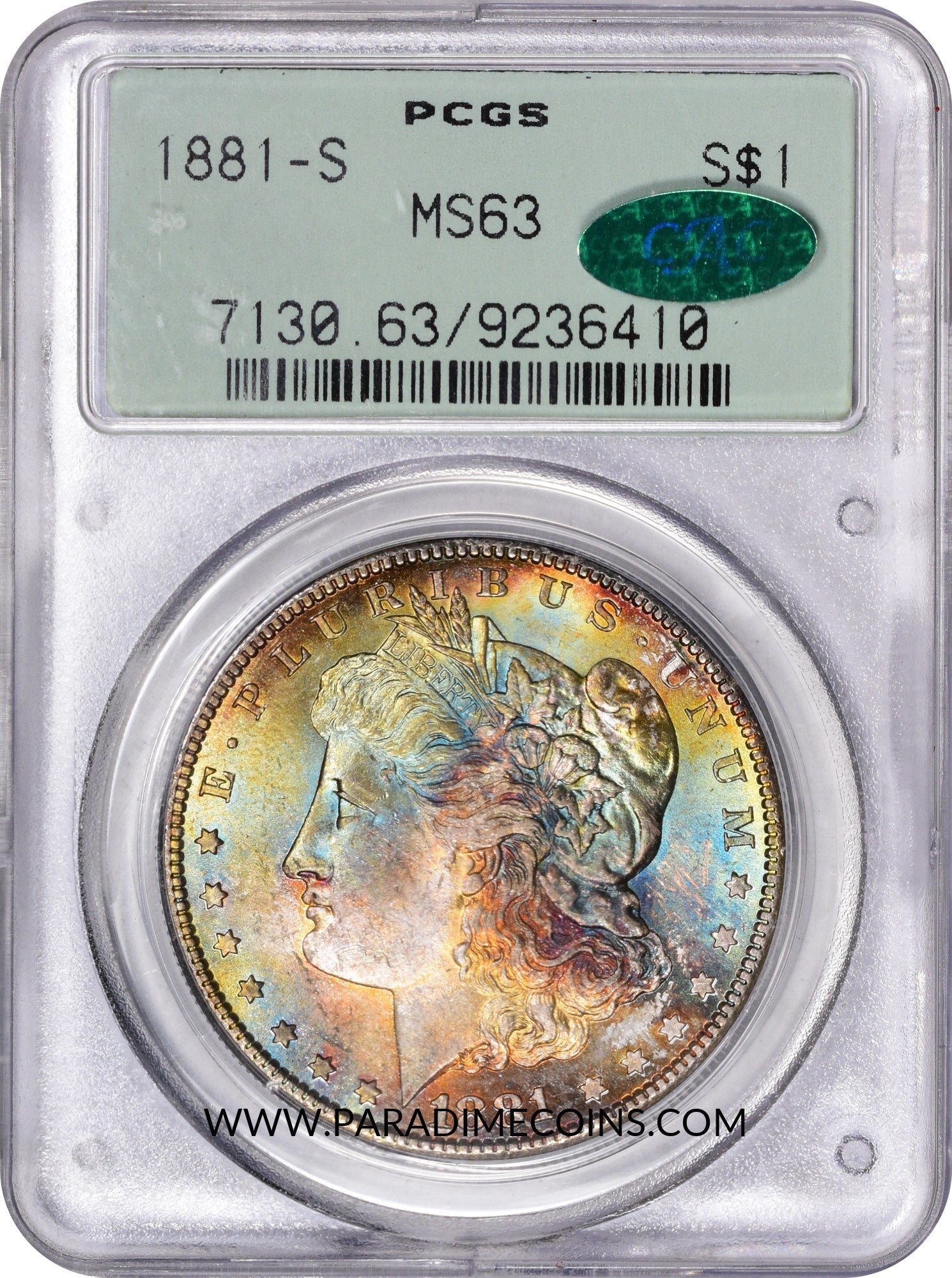 1881-S $1 MS63 OGH PCGS CAC - Paradime Coins | PCGS NGC CACG CAC Rare US Numismatic Coins For Sale