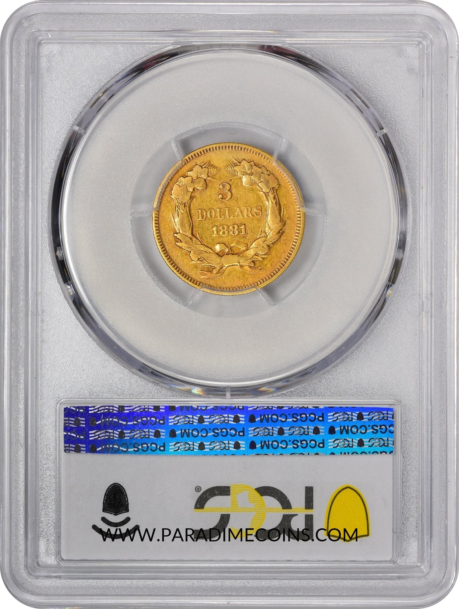 1881 $3 VF30 PCGS - Paradime Coins | PCGS NGC CACG CAC Rare US Numismatic Coins For Sale