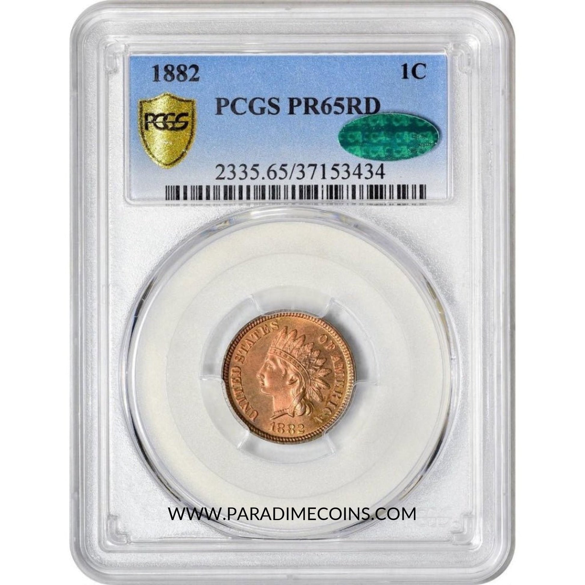 1882 1C PR65 RD PCGS CAC - Paradime Coins | PCGS NGC CACG CAC Rare US Numismatic Coins For Sale