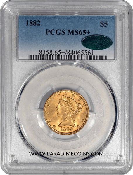 1882 $5 MS65+ PCGS CAC - Paradime Coins | PCGS NGC CACG CAC Rare US Numismatic Coins For Sale