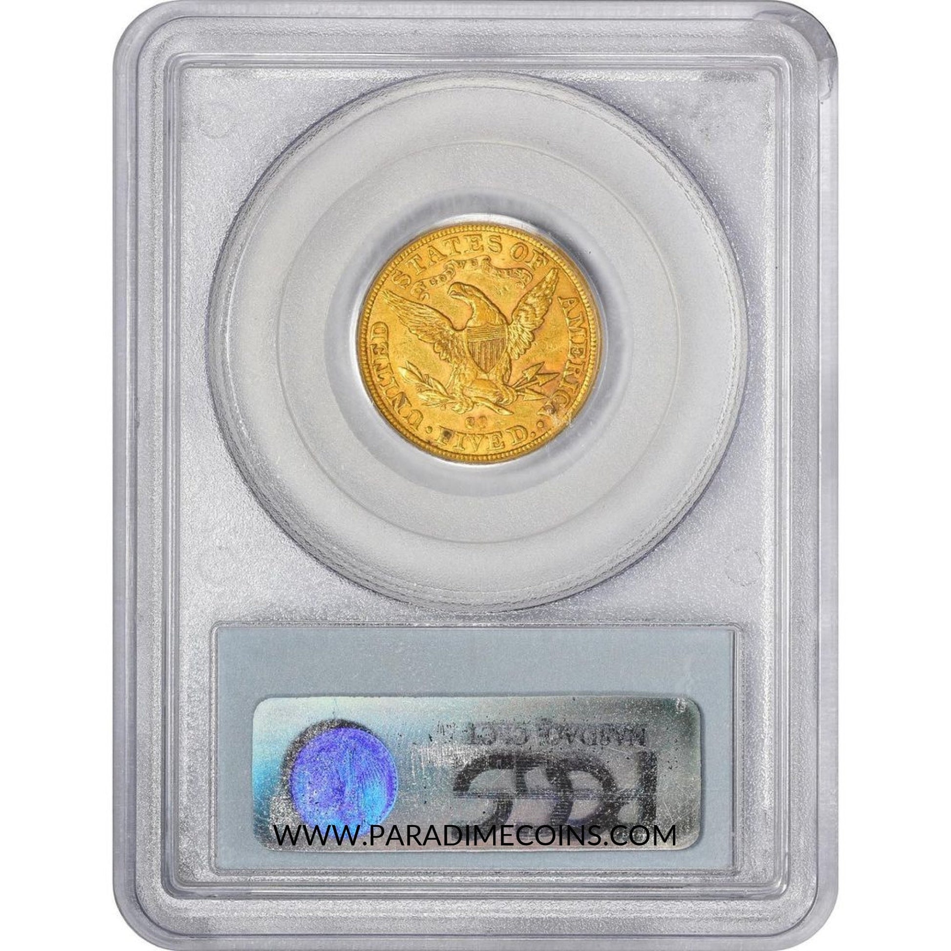 1882-CC $5 AU55 PCGS CAC - Paradime Coins | PCGS NGC CACG CAC Rare US Numismatic Coins For Sale