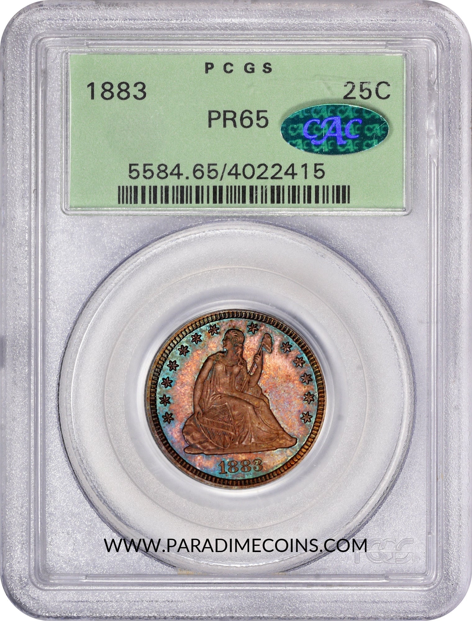 1883 25C PR65 OGH PCGS CAC - Paradime Coins | PCGS NGC CACG CAC Rare US Numismatic Coins For Sale