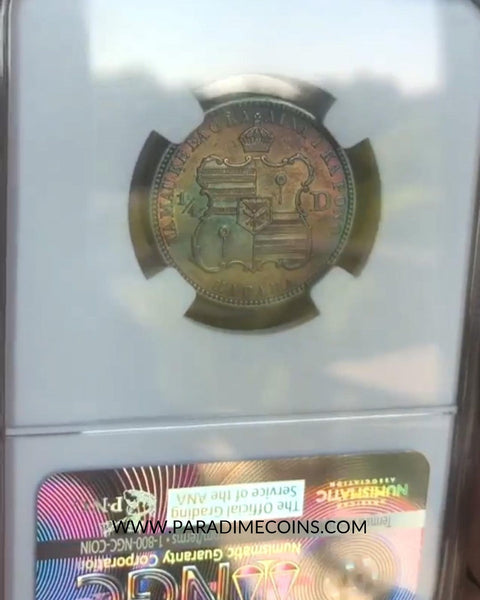 1883 HAWAII 25C AU58 NGC CAC - Paradime Coins US Coins For Sale
