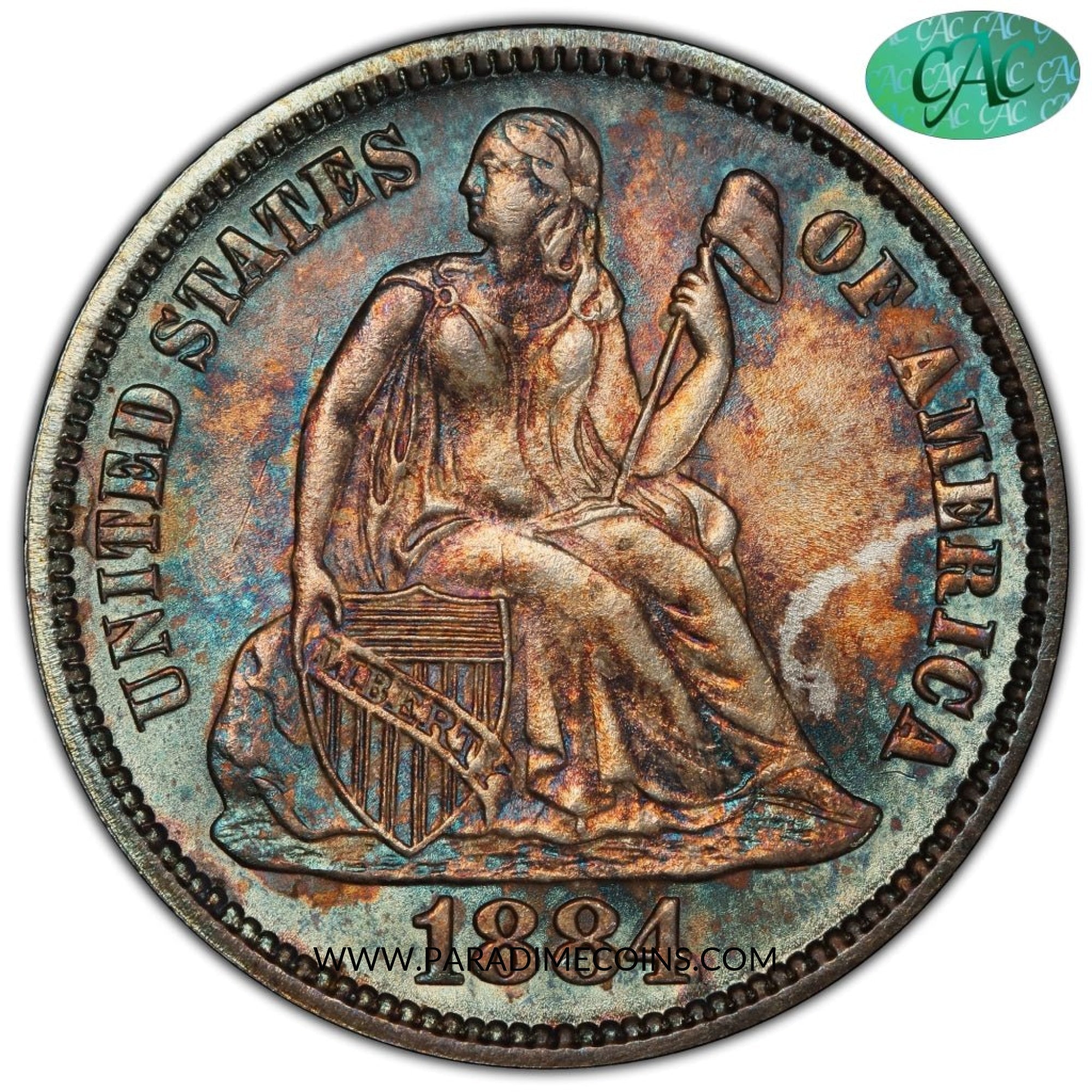 1884 10C MS66 PCGS CAC - Paradime Coins | PCGS NGC CACG CAC Rare US Numismatic Coins For Sale