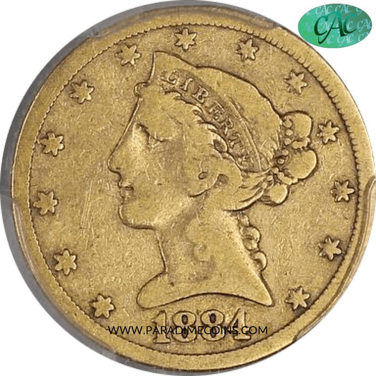 1884-CC $5 G06 PCGS CAC - Paradime Coins | PCGS NGC CACG CAC Rare US Numismatic Coins For Sale