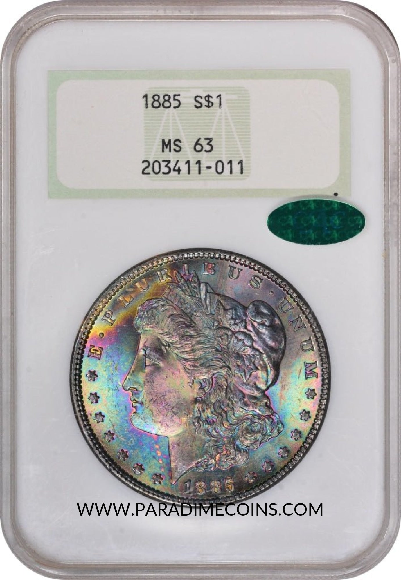 1885 $1 MS63 OH NGC CAC - Paradime Coins | PCGS NGC CACG CAC Rare US Numismatic Coins For Sale