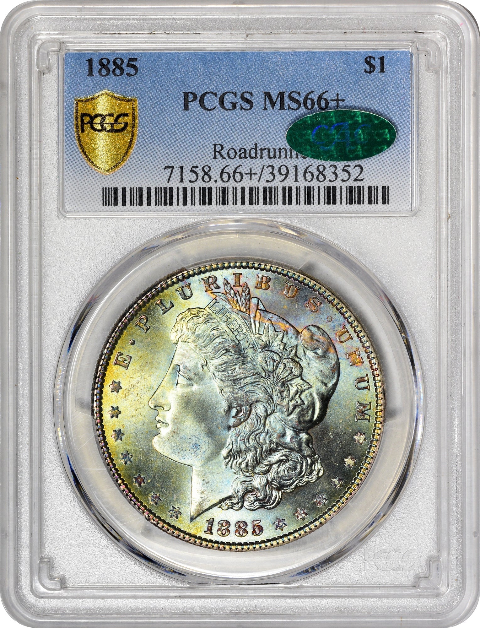 1885 $1 MS66+ PCGS CAC EX ROADRUNNER - Paradime Coins US Coins For Sale
