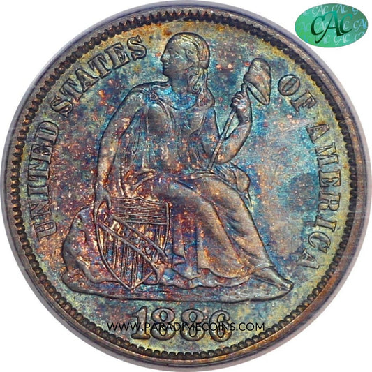 1886 10C MS66 PCGS CAC - Paradime Coins | PCGS NGC CACG CAC Rare US Numismatic Coins For Sale