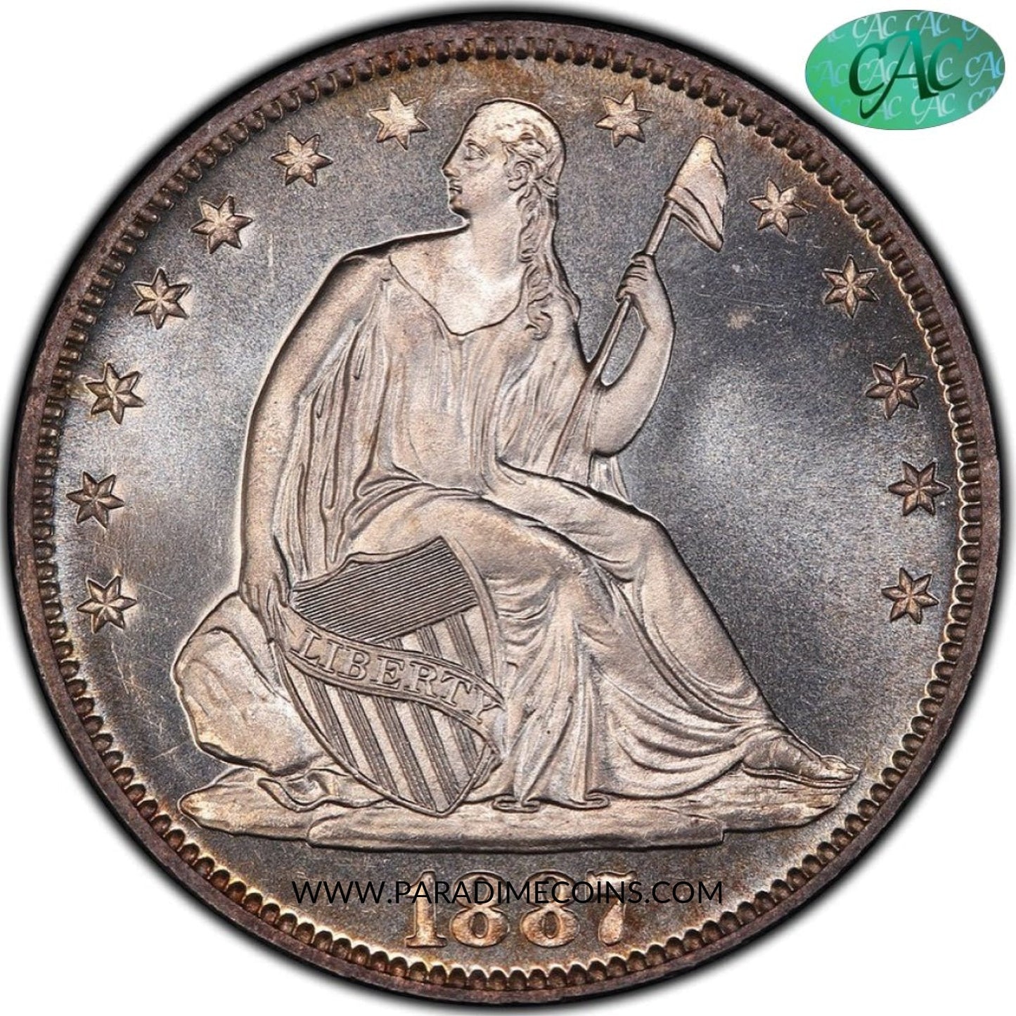 1887 50C MS67 PCGS CAC - Paradime Coins | PCGS NGC CACG CAC Rare US Numismatic Coins For Sale