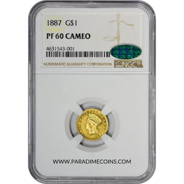 1887 G$1 PR60CAM NGC CAC - Paradime Coins | PCGS NGC CACG CAC Rare US Numismatic Coins For Sale