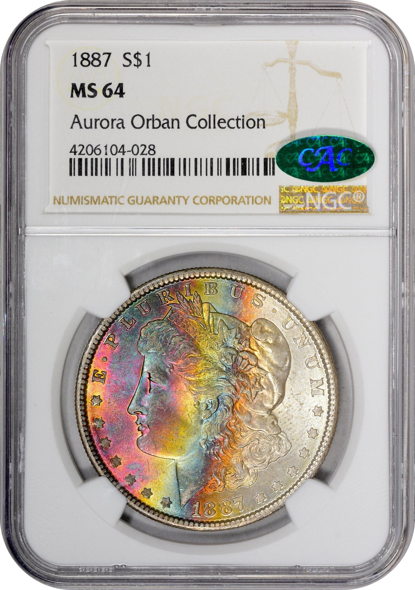 1887 $1 MS64 NGC CAC EX AURORA ORBAN - Paradime Coins | PCGS NGC CACG CAC Rare US Numismatic Coins For Sale
