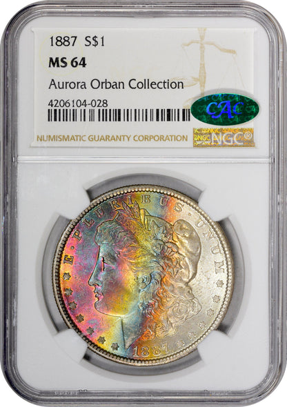 1887 $1 MS64 NGC CAC EX AURORA ORBAN - Paradime Coins | PCGS NGC CACG CAC Rare US Numismatic Coins For Sale