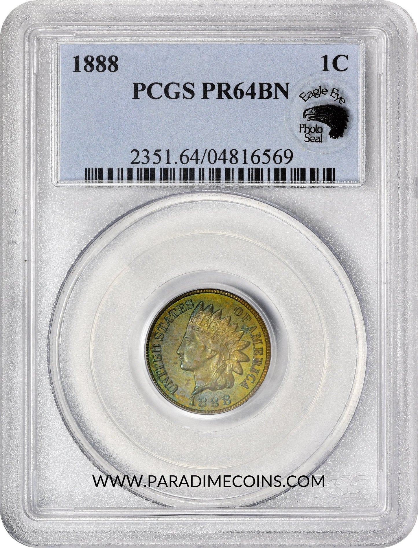 1888 1C PR64 BN PCGS EEPS - Paradime Coins | PCGS NGC CACG CAC Rare US Numismatic Coins For Sale