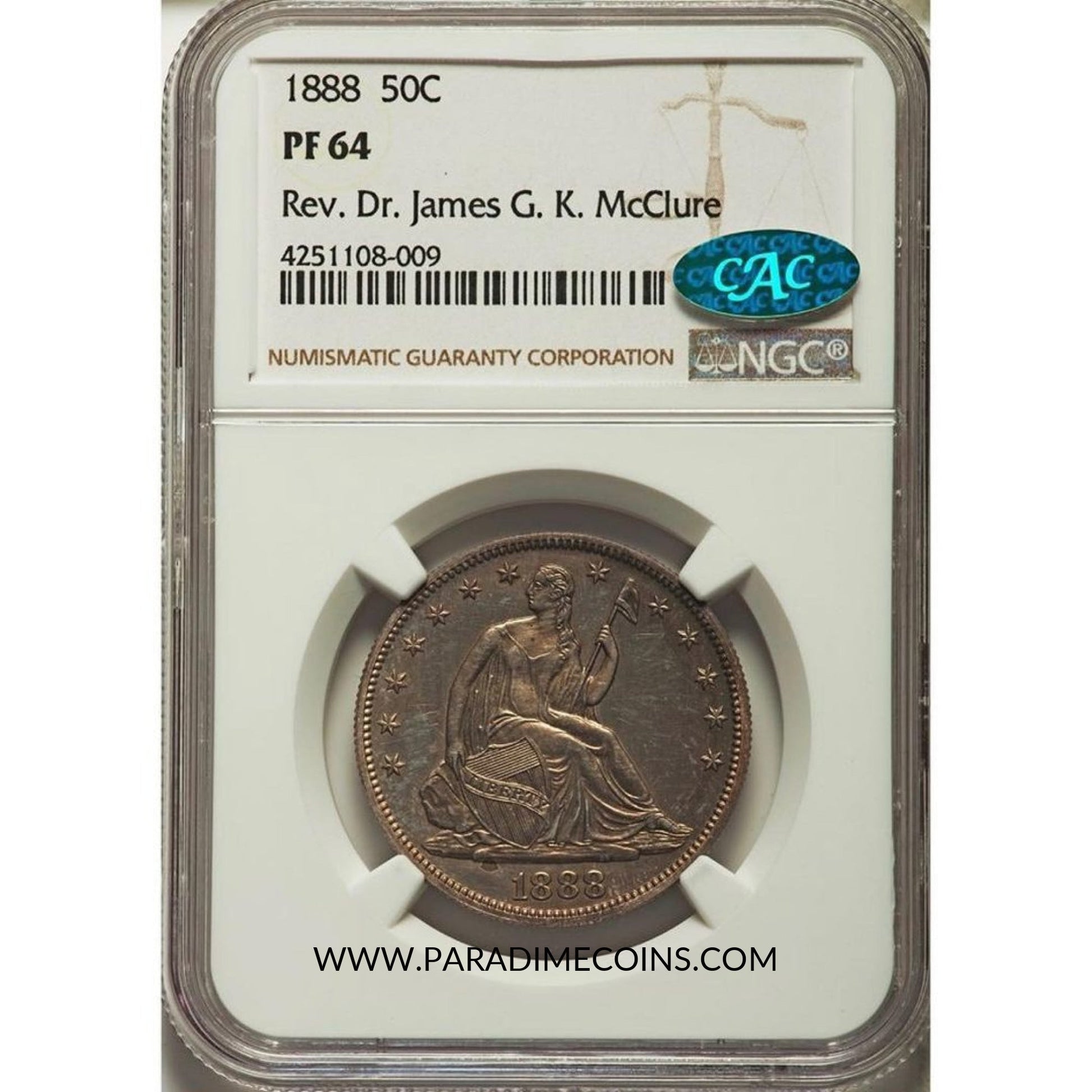 1888 50C PR64 NGC CAC - Paradime Coins | PCGS NGC CACG CAC Rare US Numismatic Coins For Sale