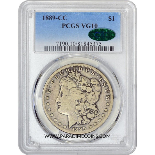 1889-CC $1 VG10 PCGS CAC - Paradime Coins | PCGS NGC CACG CAC Rare US Numismatic Coins For Sale