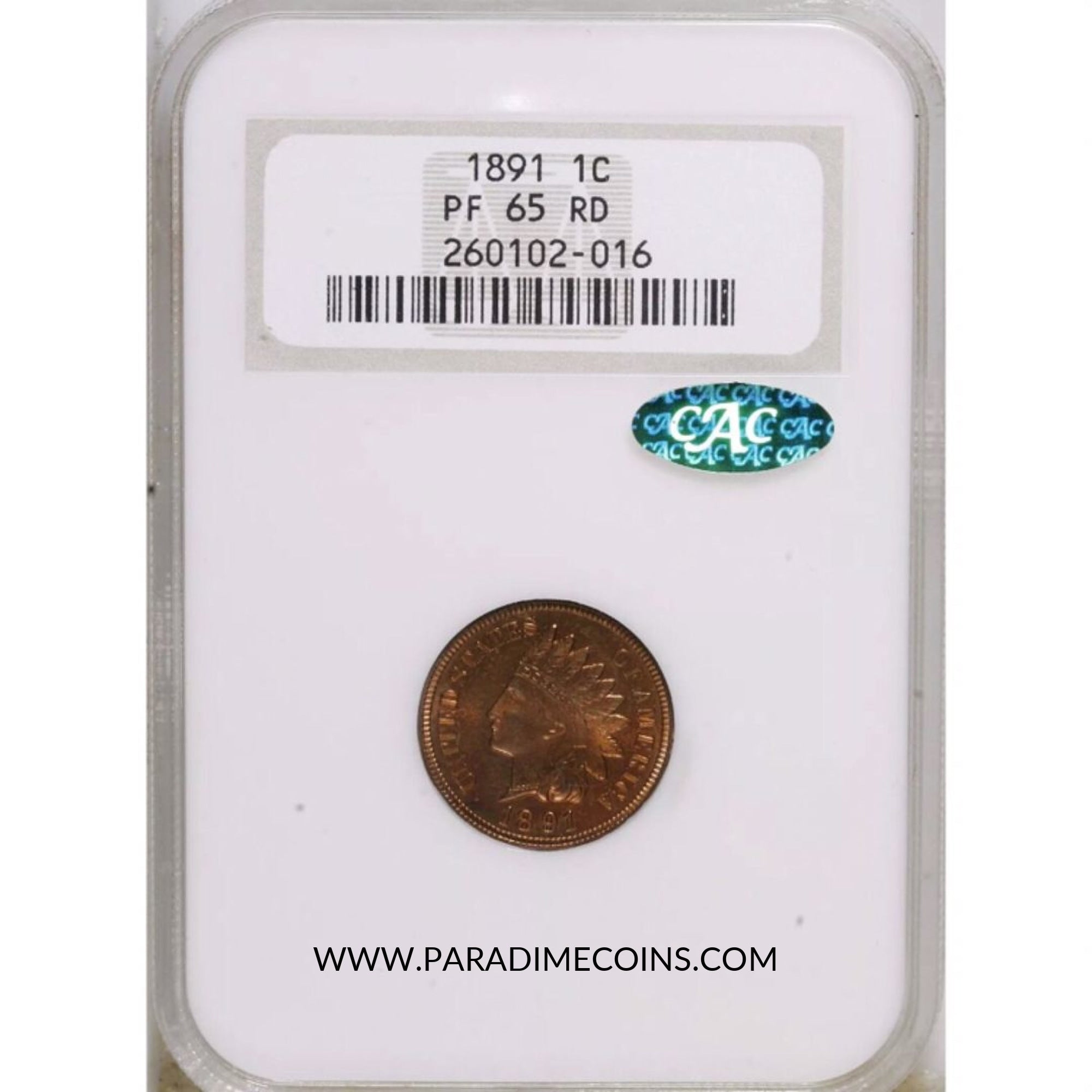 1891 1C PR65RD CAC NGC - Paradime Coins | PCGS NGC CACG CAC Rare US Numismatic Coins For Sale