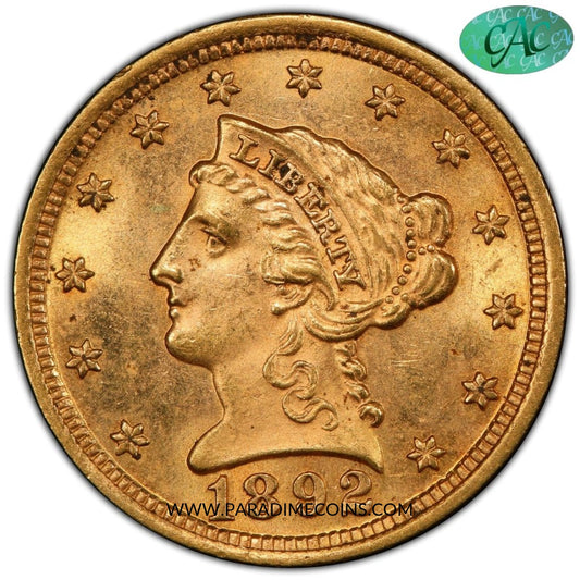 1892 $2.5 MS64 PCGS CAC - Paradime Coins | PCGS NGC CACG CAC Rare US Numismatic Coins For Sale