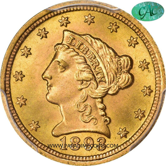 1893 $2.5 MS66 PCGS CAC - Paradime Coins | PCGS NGC CACG CAC Rare US Numismatic Coins For Sale