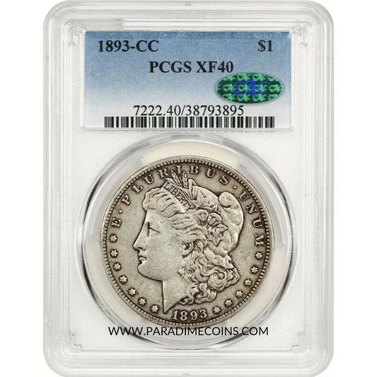 1893-CC $1 XF40 PCGS CAC - Paradime Coins | PCGS NGC CACG CAC Rare US Numismatic Coins For Sale