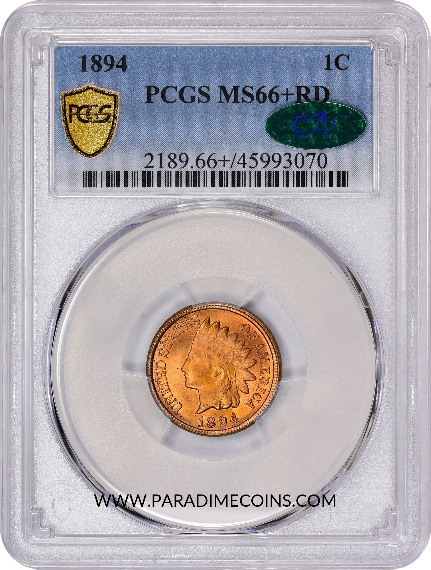 1894 1C MS66+ RD PCGS CAC - Paradime Coins | PCGS NGC CACG CAC Rare US Numismatic Coins For Sale