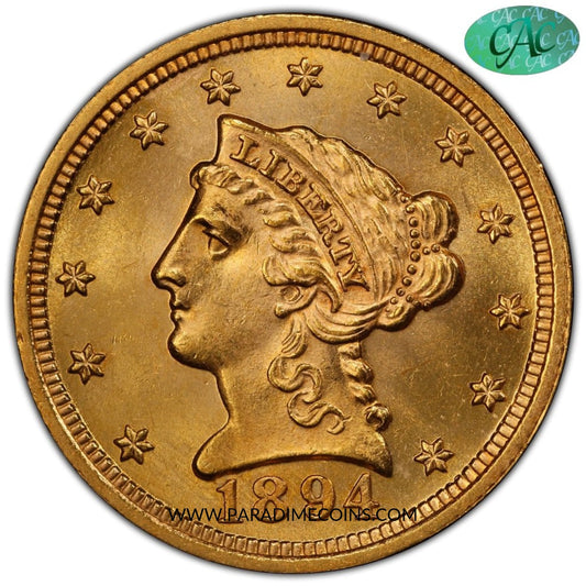 1894 $2.5 MS64+ PCGS CAC - Paradime Coins | PCGS NGC CACG CAC Rare US Numismatic Coins For Sale