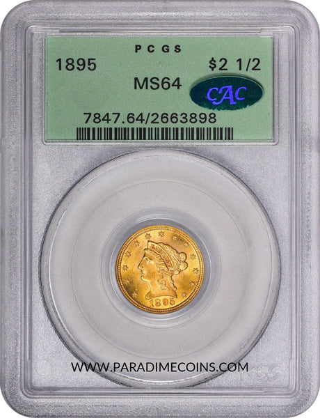 1895 $2.5 MS64 OGH PCGS CAC - Paradime Coins | PCGS NGC CACG CAC Rare US Numismatic Coins For Sale