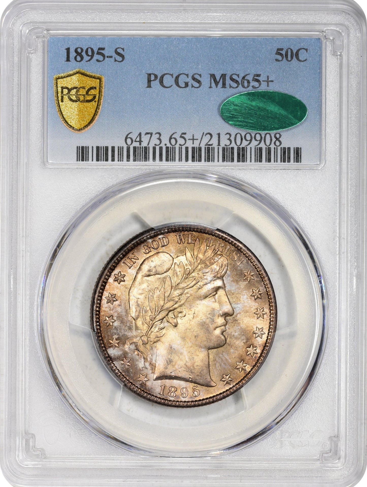 1895-S 50C MS65+ PCGS CAC - Paradime Coins | PCGS NGC CACG CAC Rare US Numismatic Coins For Sale