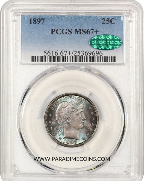 1897 25C PCGS MS67+ CAC - Paradime Coins | PCGS NGC CACG CAC Rare US Numismatic Coins For Sale
