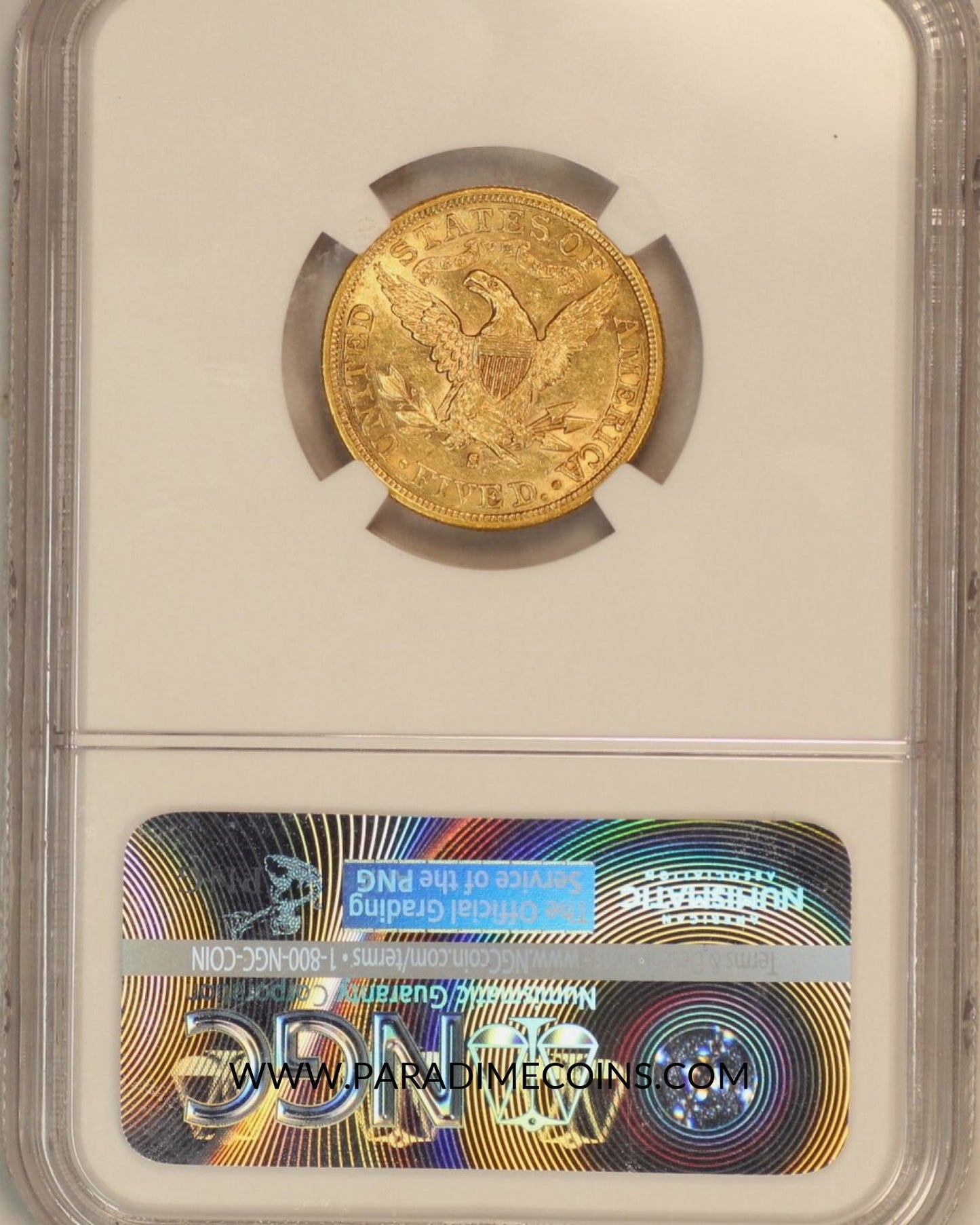 1897-S $5 AU53 NGC - Paradime Coins | PCGS NGC CACG CAC Rare US Numismatic Coins For Sale