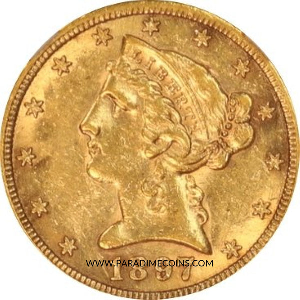 1897-S $5 AU53 NGC - Paradime Coins | PCGS NGC CACG CAC Rare US Numismatic Coins For Sale