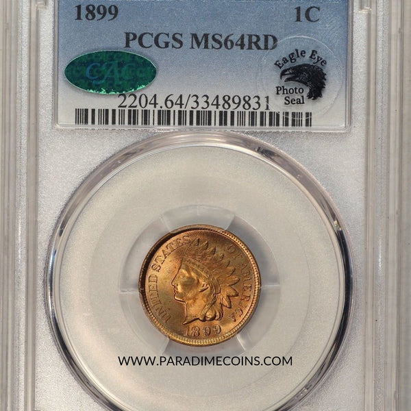 1899 1C MS64 RD PCGS CAC EEPS - Paradime Coins | PCGS NGC CACG CAC Rare US Numismatic Coins For Sale