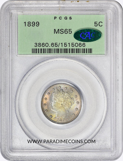 1899 5C MS65 OGH PCGS CAC - Paradime Coins | PCGS NGC CACG CAC Rare US Numismatic Coins For Sale