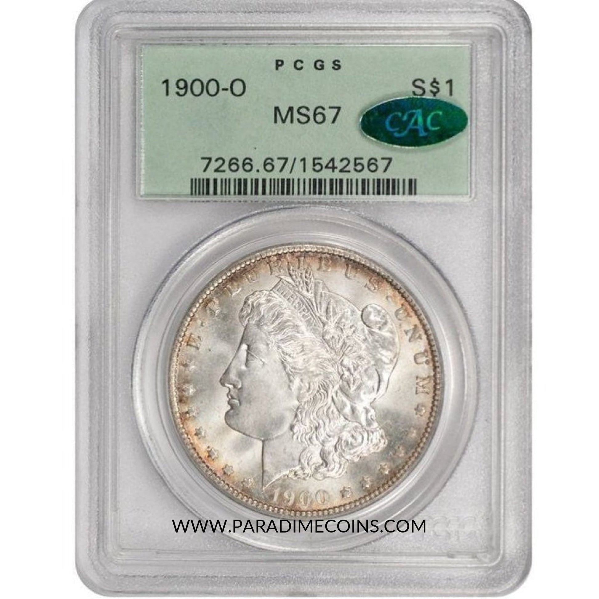 1900-O $1 MS67 OGH PCGS CAC - Paradime Coins | PCGS NGC CACG CAC Rare US Numismatic Coins For Sale