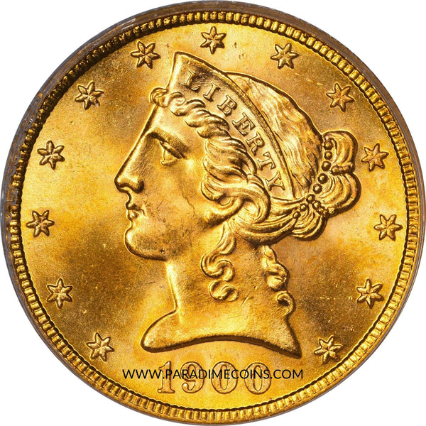 1900-S $5 MS66 OGH PCGS CAC - Paradime Coins | PCGS NGC CACG CAC Rare US Numismatic Coins For Sale